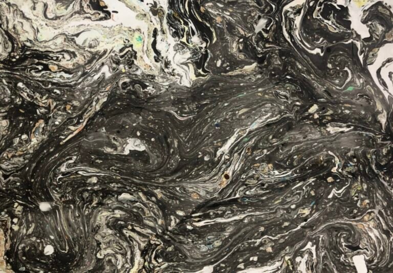 Black Tide_ Milk Marbling_8 x 11in_ 2021